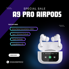 A9 Pro Earbuds Anc/enc Dauble Dark Tuch Screen Display Noise Reduction Wireless Earbuds