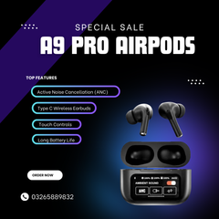 A9 Pro Earbuds Anc/enc Dauble Dark Tuch Screen Display Noise Reduction Wireless Earbuds
